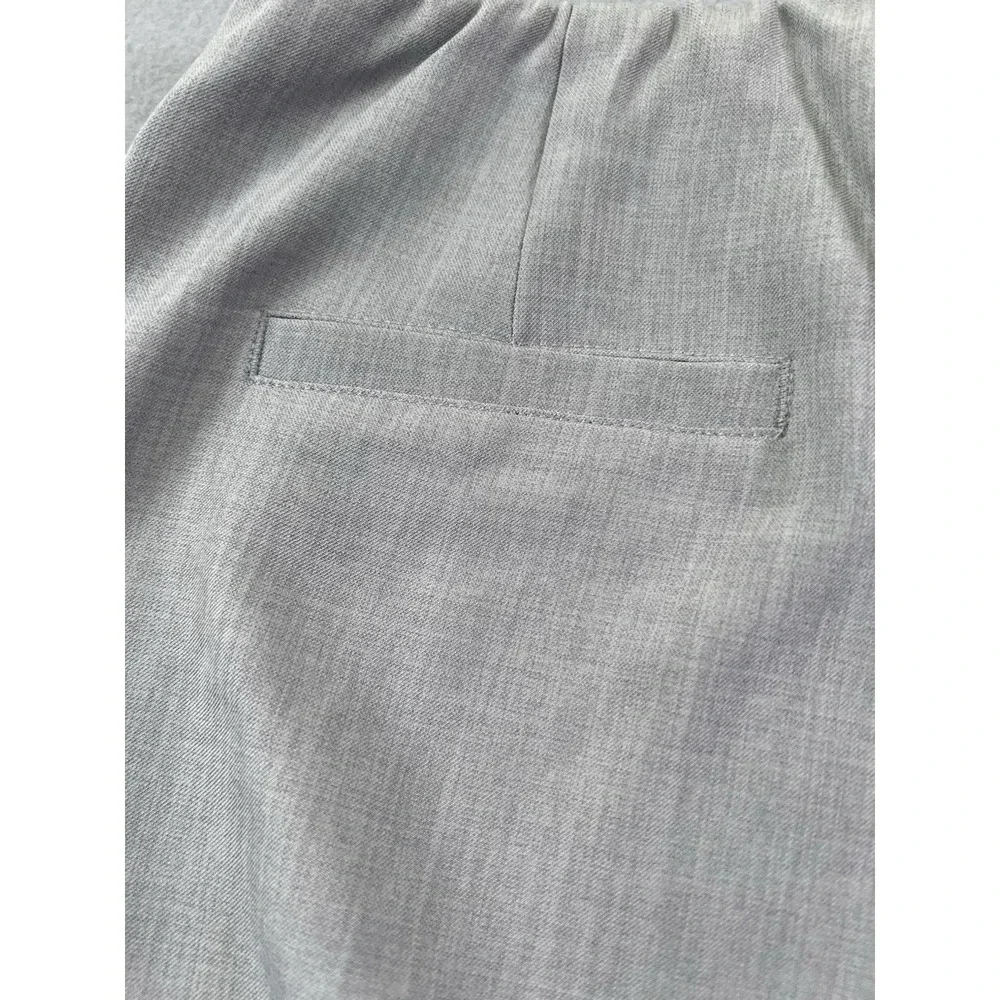 Halara Mid Rise Pocket Casual Tapered Pants Ankle Length Light Gray Small